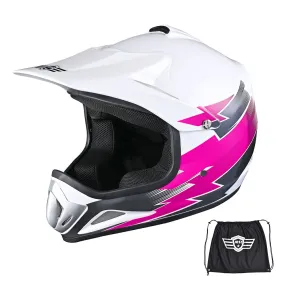 TheLAShop H-VEN12 Youth Dirt Bike Helmet DOT Pink