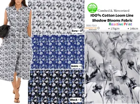 100% Cotton Loom Line Shadow Blooms Fabric - 124