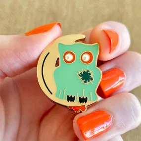 A Most Ghostly Owl Enamel Pin