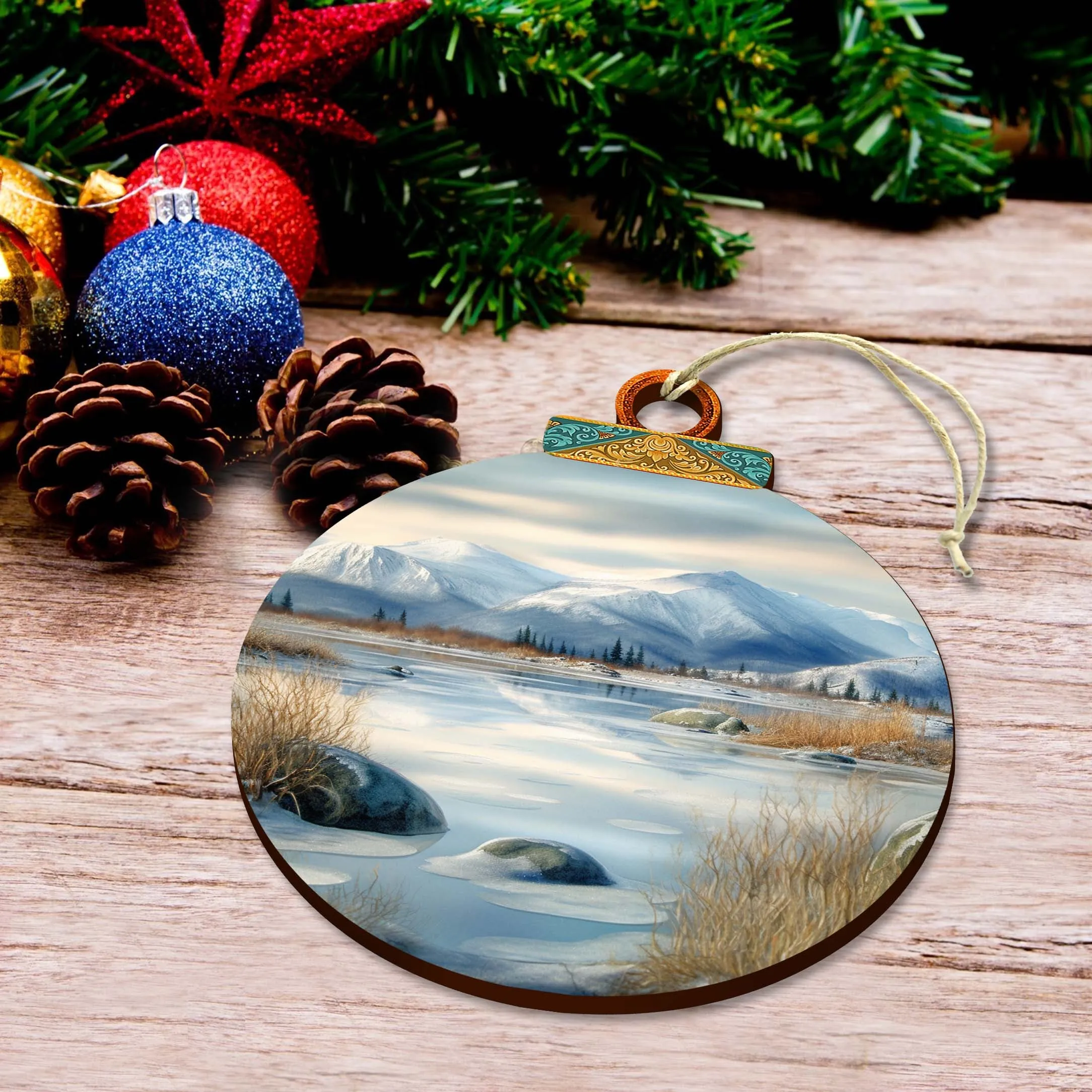 Alaskan Harmony Wooden Ornaments by G.Debrekht - Wildlife Holiday Décor - 870075