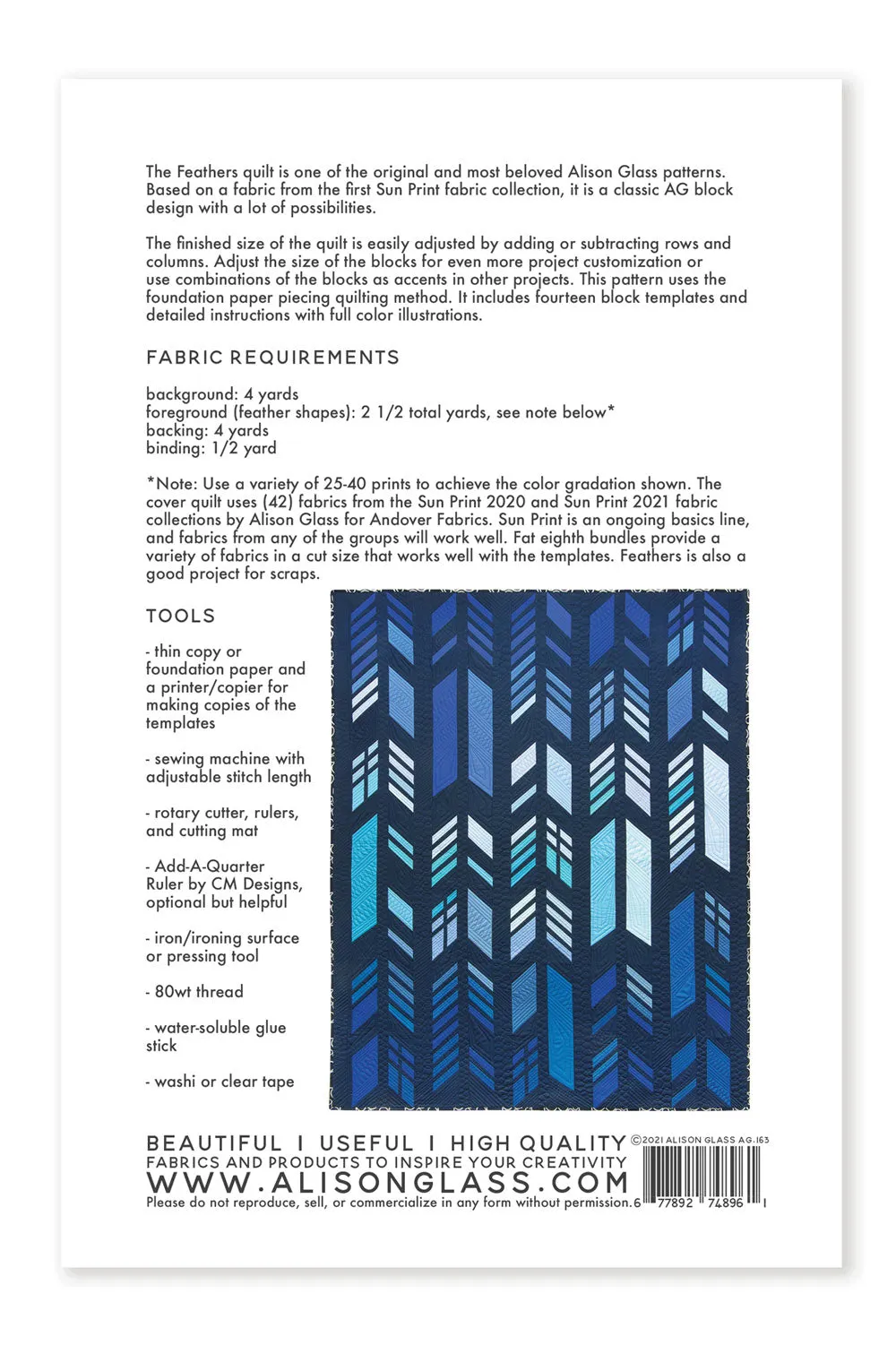 Alison Glass Feathers Quilt