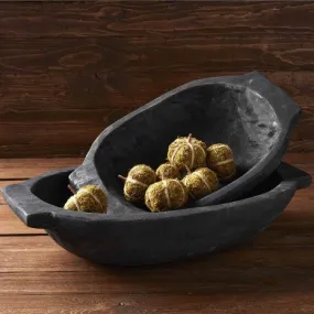 Black Oval Dough Bowl Set