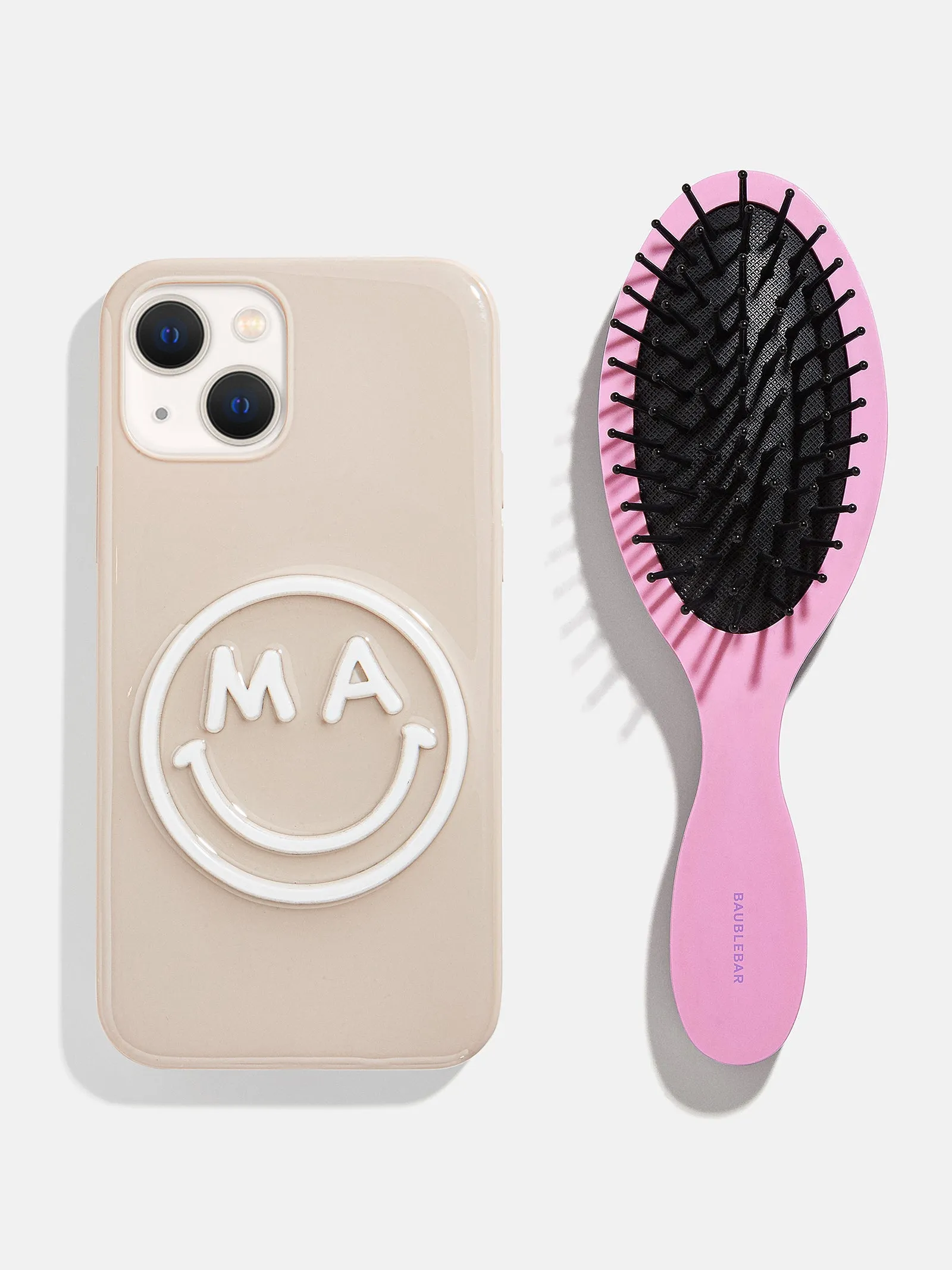 Block Font Mini Custom Hair Brush - Block Font Black