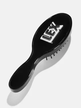 Block Font Mini Custom Hair Brush - Block Font Black