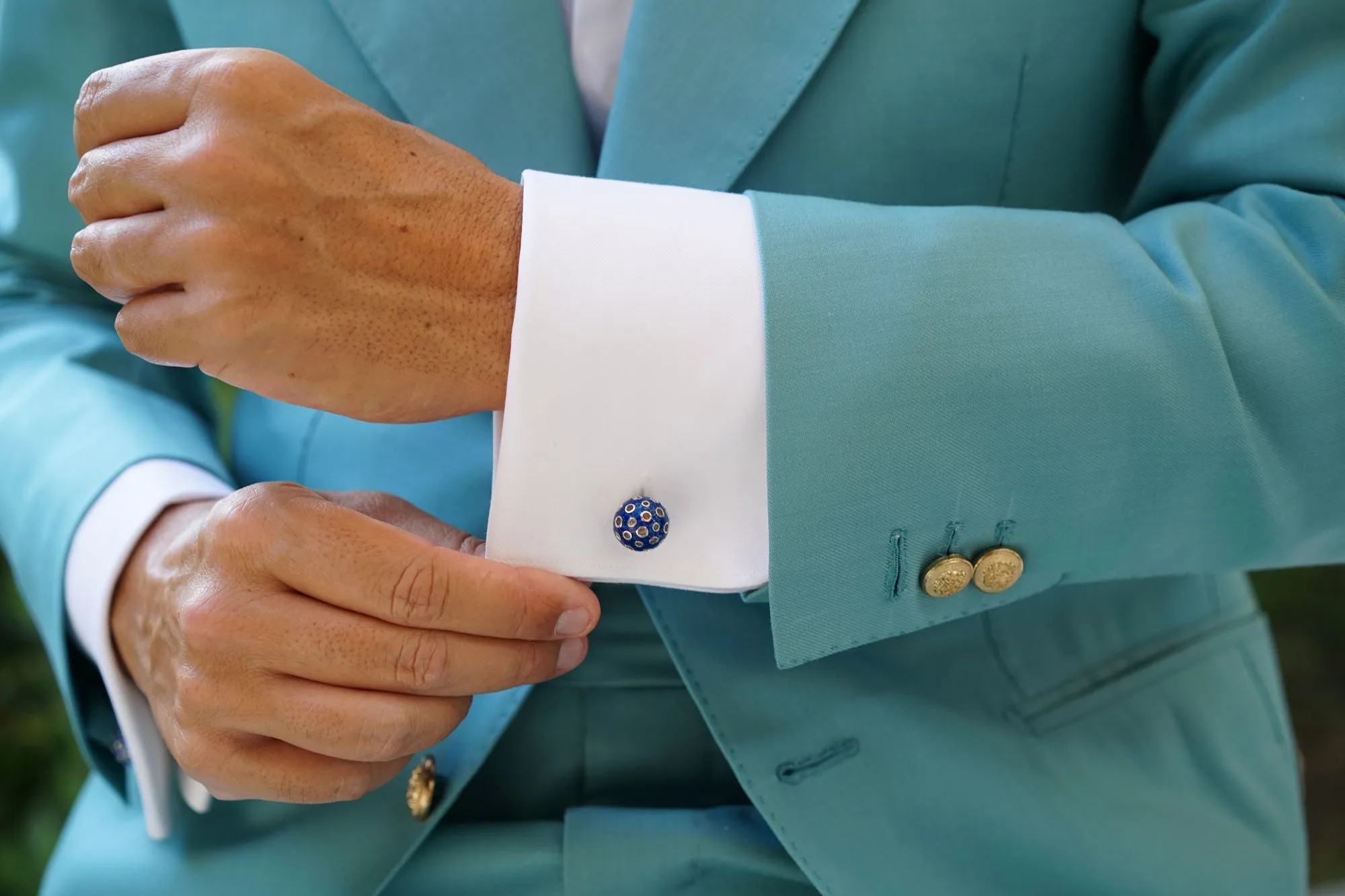 Blue Dragon Egg Cufflinks