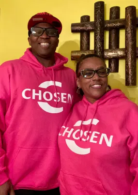 Chosen Hoodie - Pink and White