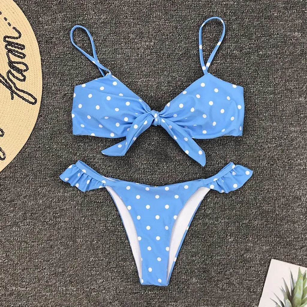 Dot Print Push-up Bikinis