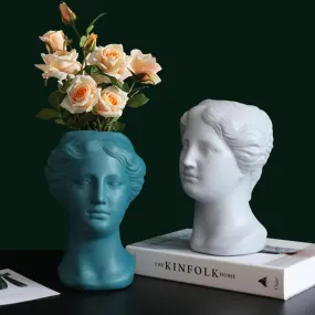 Elegant Venus Head Statue Vase: Artistic Home Décor Piece