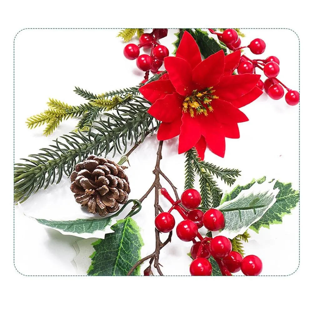 GARVEE 6.5FT Berry Christmas Garland Decoration,Artificial Berry Garland with Pine Cone, Wall-Mounted Garland for Home Indoor Outdoor Christmas New Year Holiday Fireplace Stairs Decor