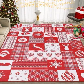 GARVEE Christmas Area Rug Non-Slip Festive Carpet - High-Quality Polyester, Machine Washable, 2 x 3 FT, Ideal for Living Room, Bedroom, Kitchen