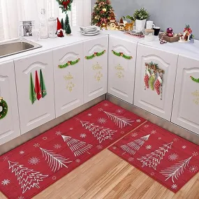 GARVEE Christmas Kitchen Mat Washable Runner Rug Non Skid Kitchen Rugs and Mats Xmas Decorative Runner Mats Non-Slip Kitchen Floor Mat for Laundry Sink, 17x29 17x47