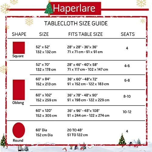 GARVEE Christmas Round Tablecloth 60 Inch, Xmas Tree and Deer Design Table Cloth Waterproof Holiday Decorative Boho Table Cover for Outdoor, Indoor Party Kitchen Dining Room, Red