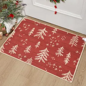 GARVEE Christmas Tree Doormat 17x29 Indoor Floor Mat Non-Slip Welcome Mat Xmas Holiday Entrance Mat for Living Room Bedroom Kitchen Entryway, 17 x 29