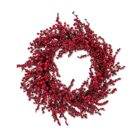 Glossy Red 20" Berry Wreath