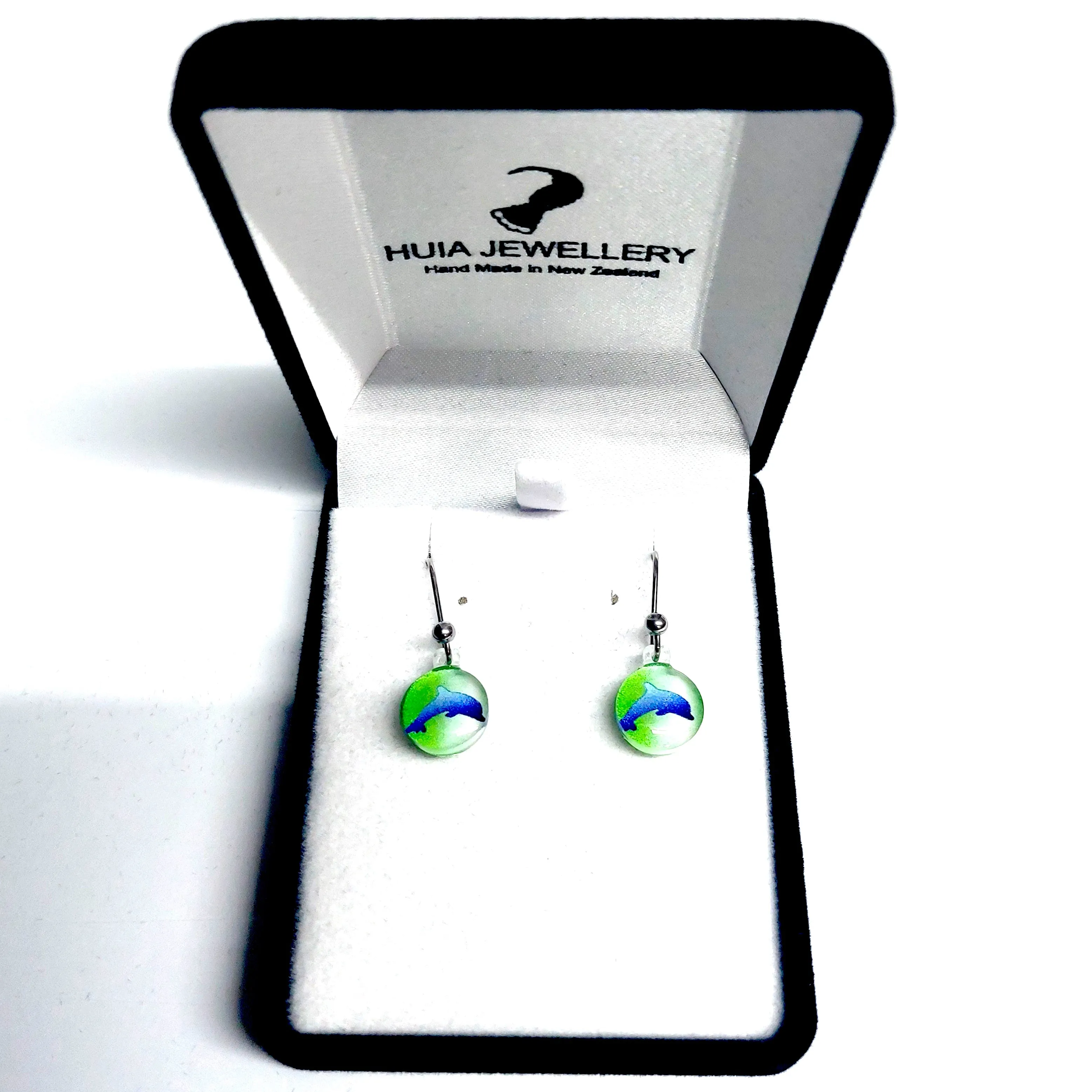 Green Dolphin Earrings