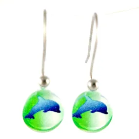 Green Dolphin Earrings