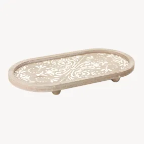 Oval Footed Wood Tray