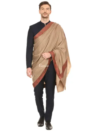 Pashtush Mens Daur Embroidery Shawl - Medium