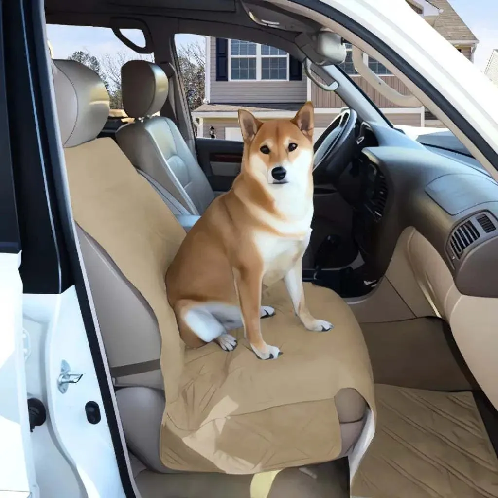 Pet Single Car Seat Cover with Floor Coverage Taupe