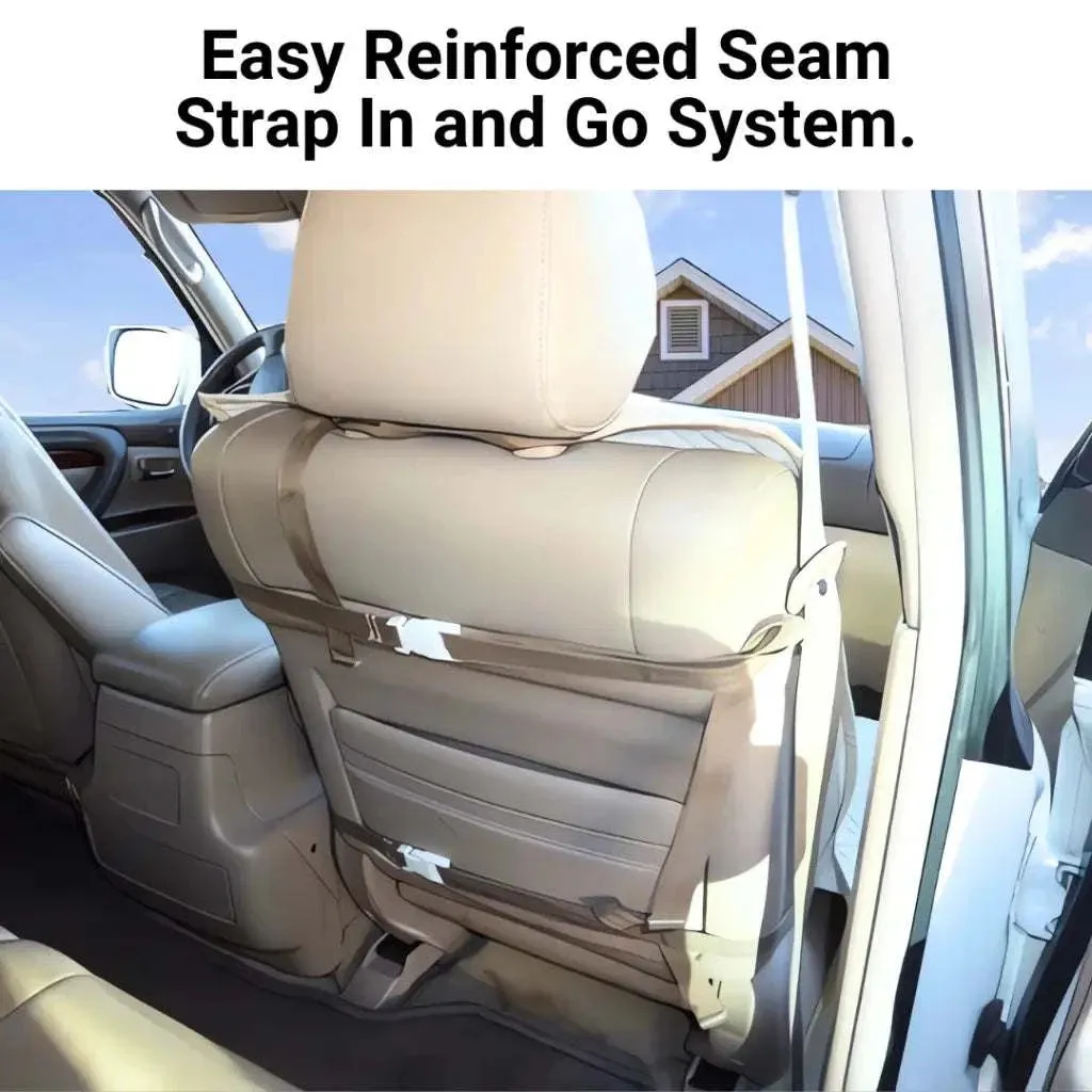 Pet Single Car Seat Cover with Floor Coverage Taupe