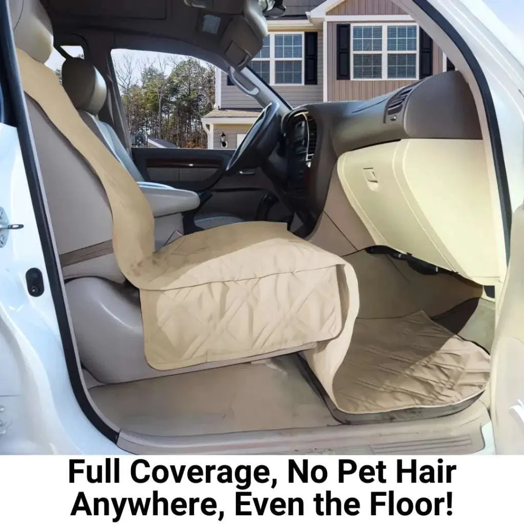 Pet Single Car Seat Cover with Floor Coverage Taupe