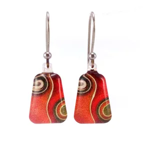 Red Two Waves Earrings