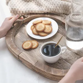 Rustic Wooden Food Coffee Tea Dinner Tray