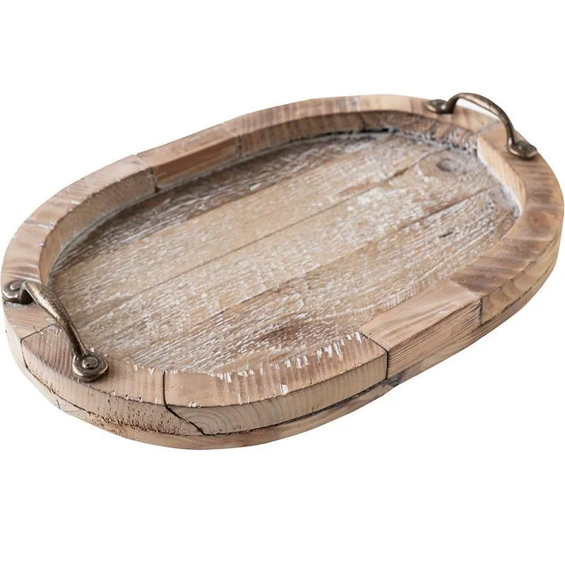 Rustic Wooden Food Coffee Tea Dinner Tray