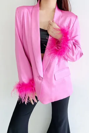 SATIN FEATHER BLAZER