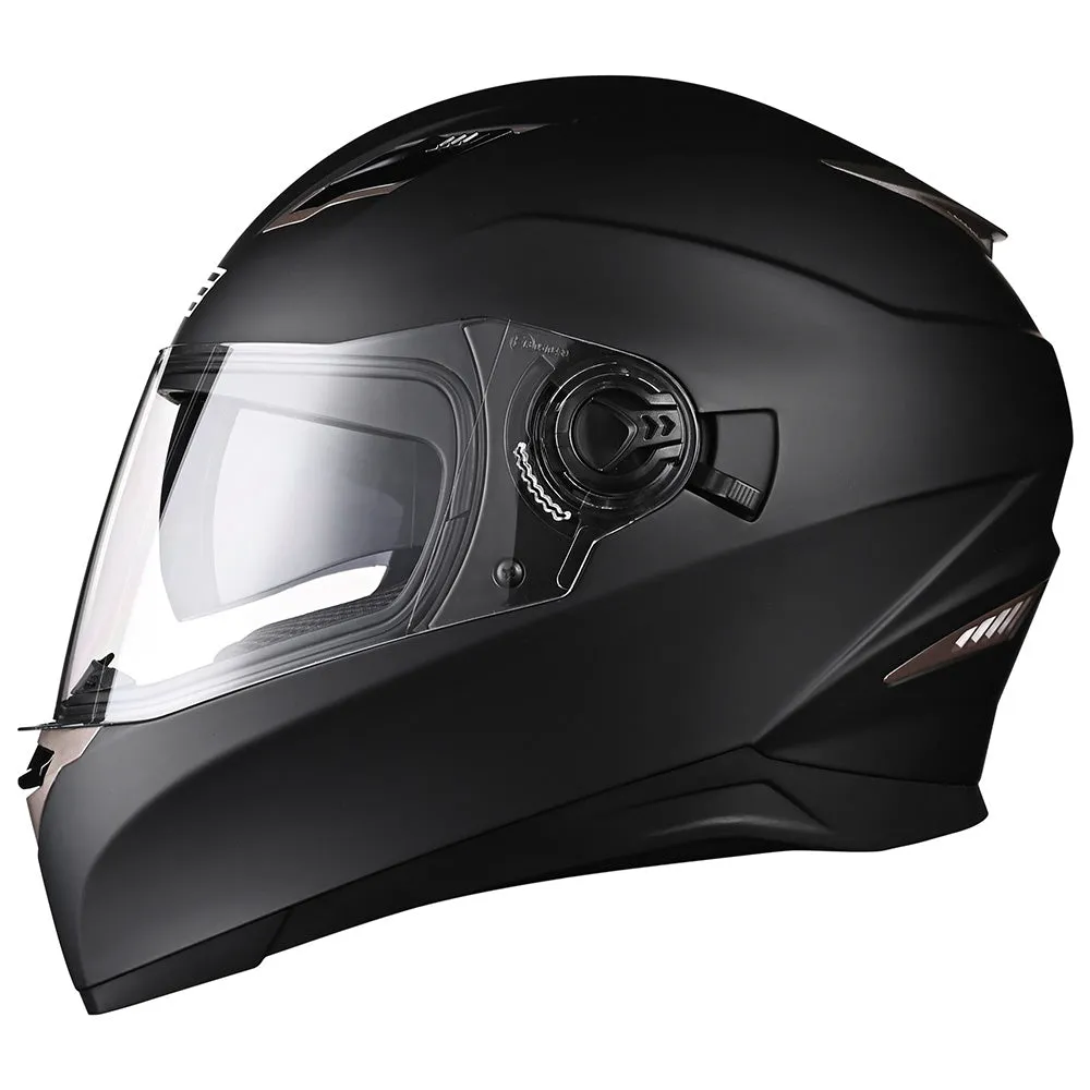 TheLAShop DOT Full Face Motorcycle Helmet Dual Visor ABS Shell Matte Black