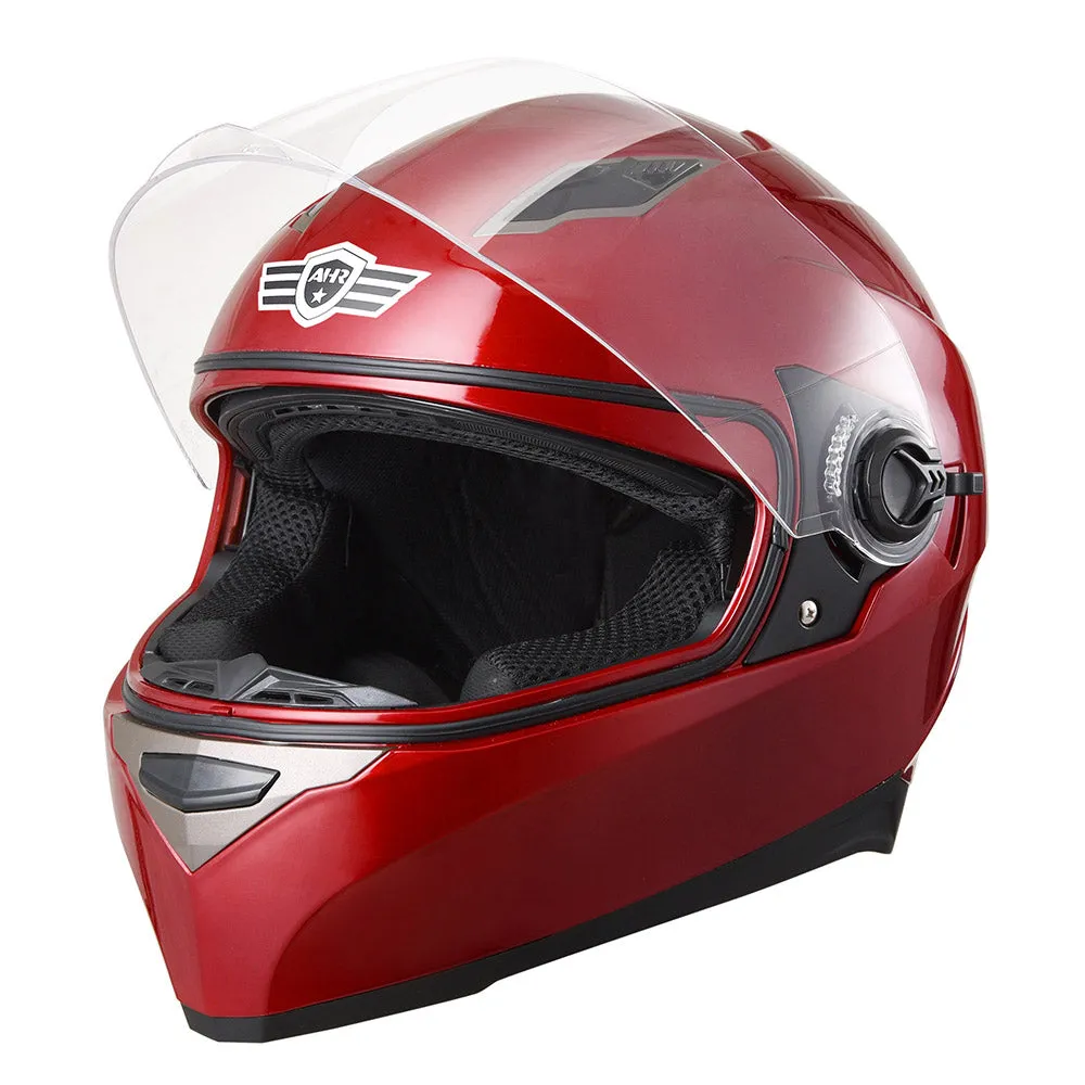 TheLAShop Full Face Helmet DOT Dual Visor RUN-F Red