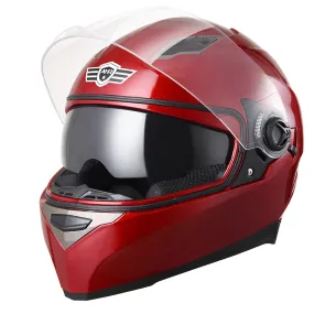 TheLAShop Full Face Helmet DOT Dual Visor RUN-F Red