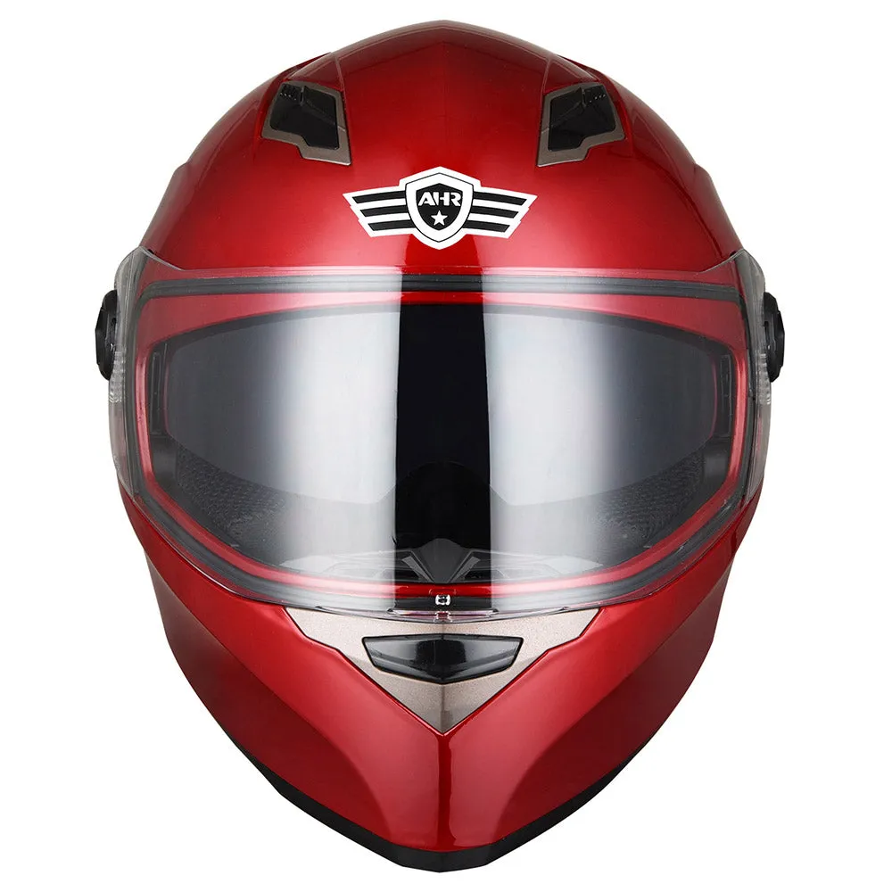 TheLAShop Full Face Helmet DOT Dual Visor RUN-F Red