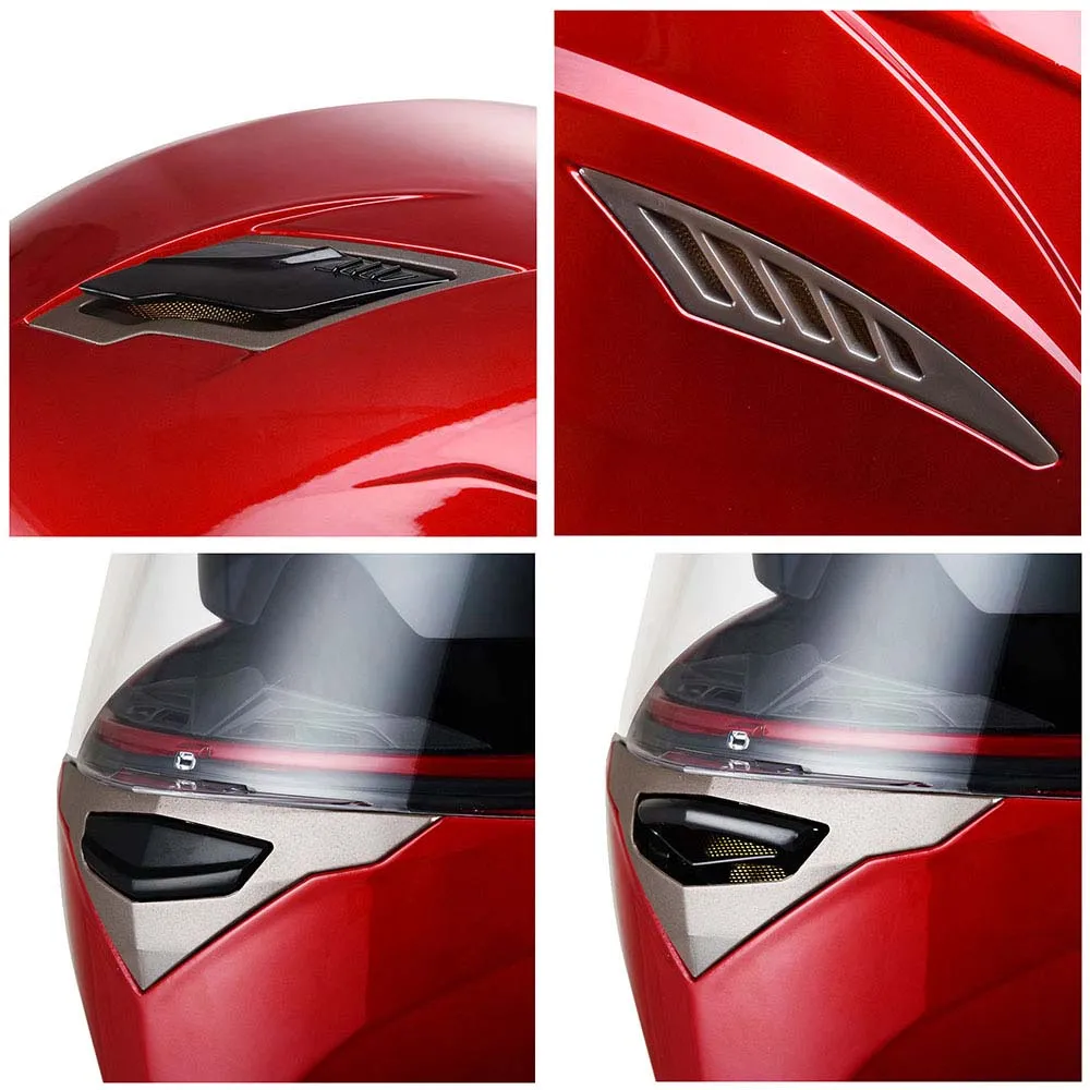 TheLAShop Full Face Helmet DOT Dual Visor RUN-F Red