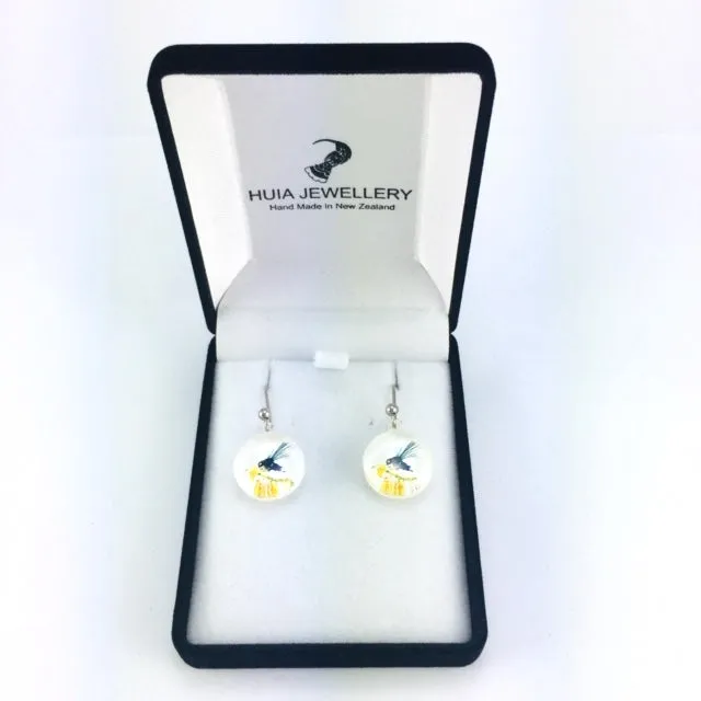 White Fantail Earrings